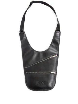 MM6 Maison Margiela Mini Flat Saddle Shoulder Bag | Black | FARFETCH