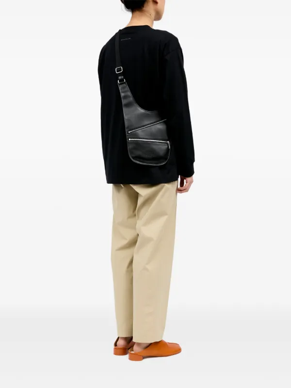 MM6 Maison Margiela Mini Flat Saddle Shoulder Bag | Black