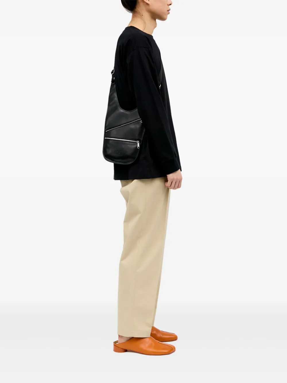 MM6 Maison Margiela Flat Saddle kleine schoudertas Zwart