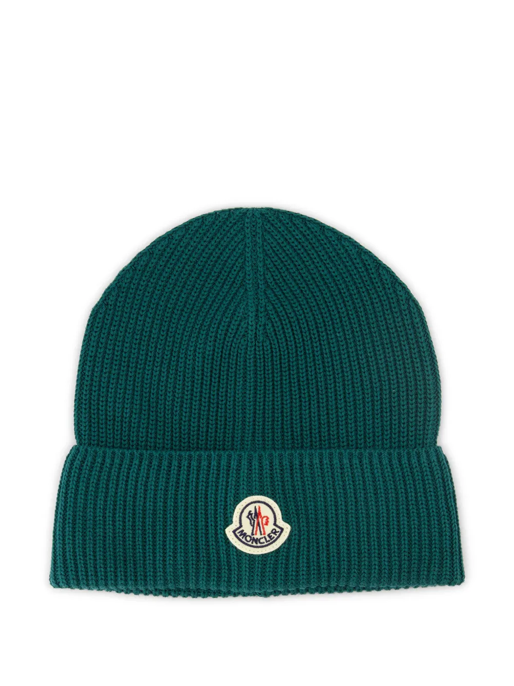 Moncler logo-patch beanie | Green | Image 1