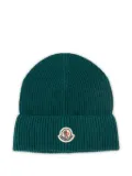 Moncler logo-patch beanie - Green