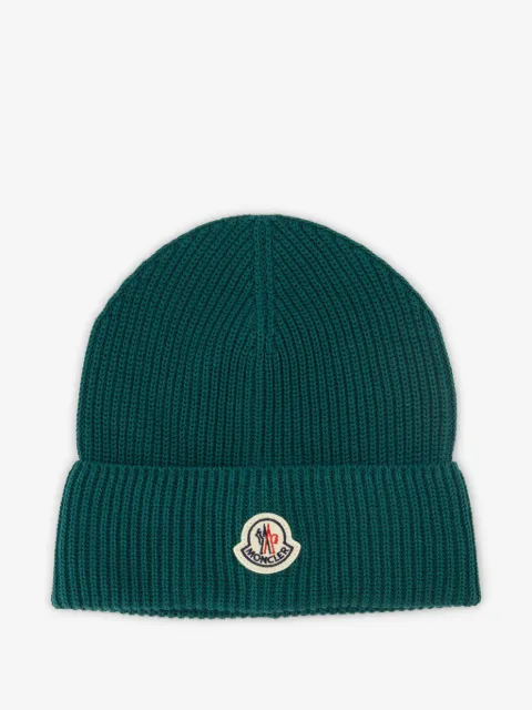 Moncler logo-patch beanie
