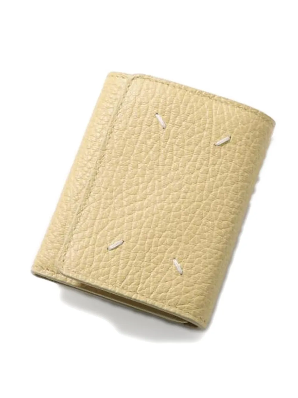 Maison Margiela Calf-leather Tri-fold Wallet In Yellow