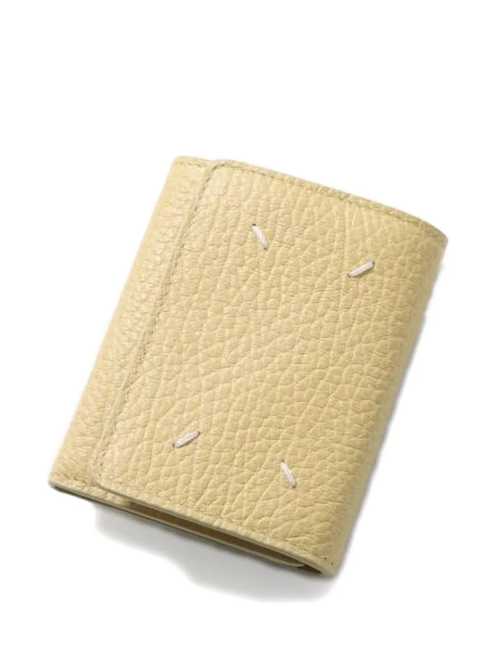 Maison Margiela Calf-leather Tri-fold Wallet In Yellow