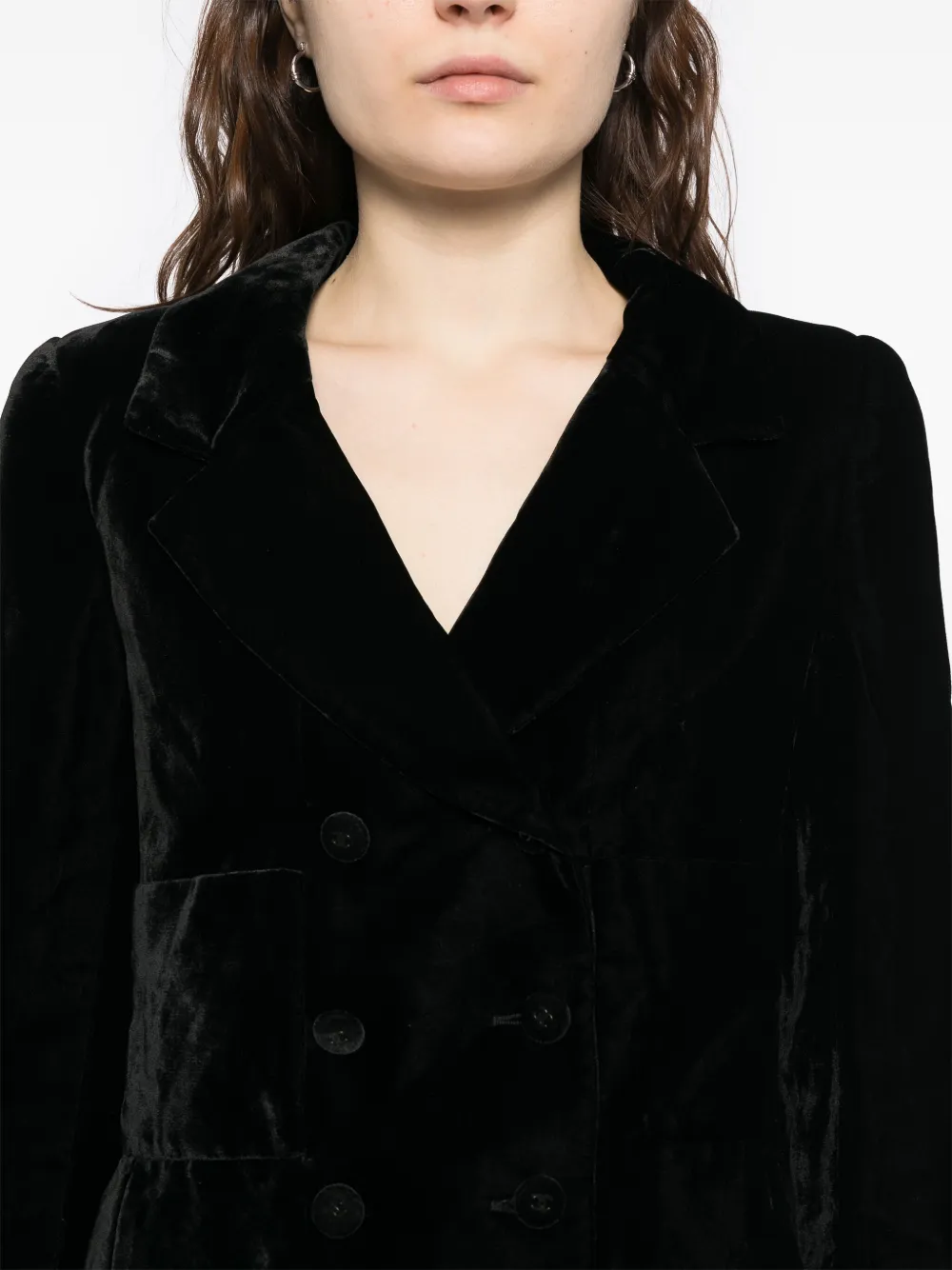 Pre-owned Chanel 1998 Velvet Jacket In Black