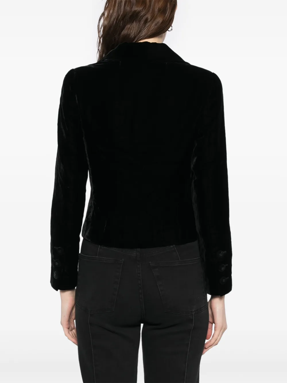 Pre-owned Chanel 1998 Velvet Jacket In Black