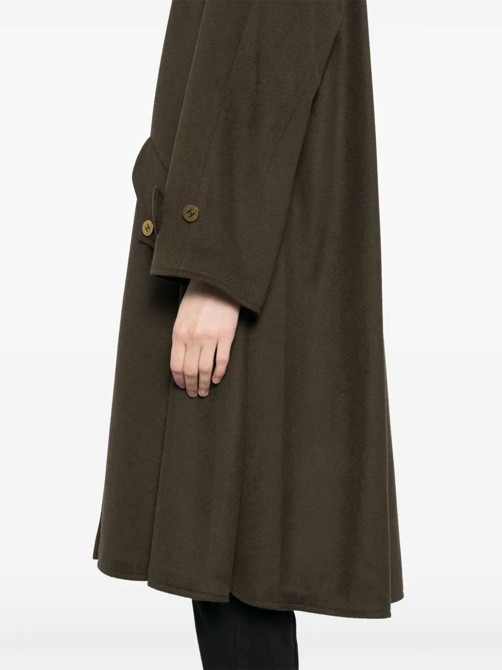 Pre-owned Chanel 1994 Cashmere Coat In Green