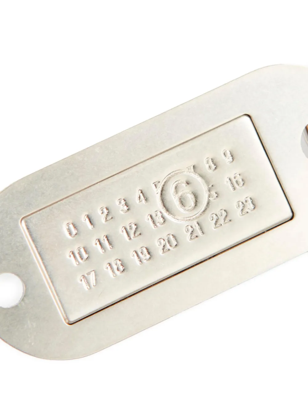 MM6 Maison Margiela Sleutelhanger met gegraveerde getallen Zilver