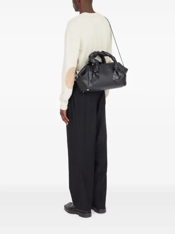 ちゃんり　Maison Margiels ブラックレザーハンドバッグ Maison Margiela Margie ハンドバッグ M | ブラック | FARFETCH JP