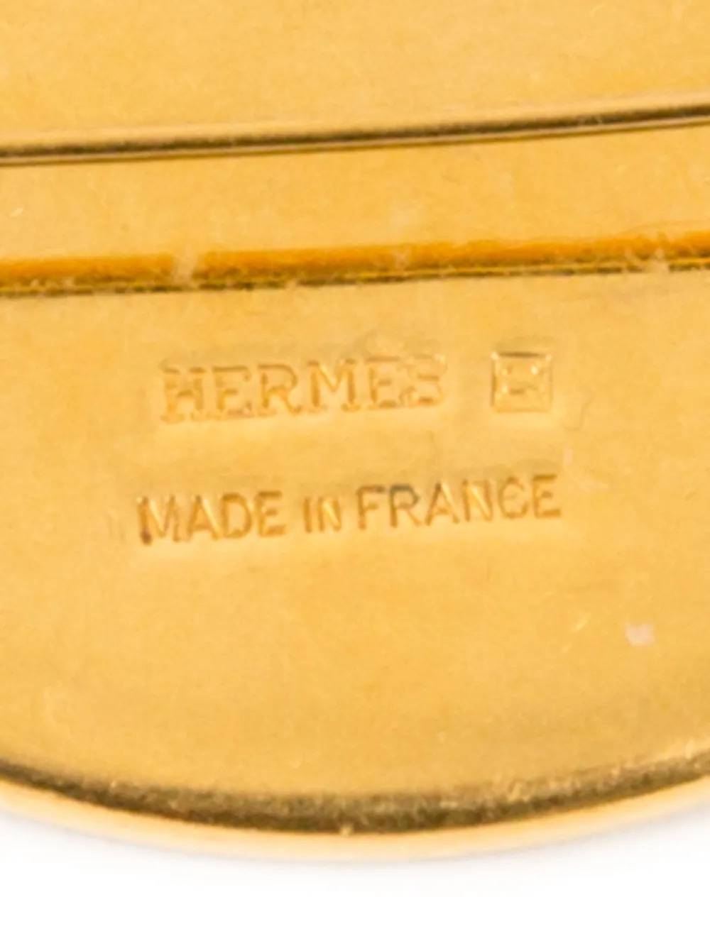Pre-owned Hermes 1990s Enamel Brooch In Gold