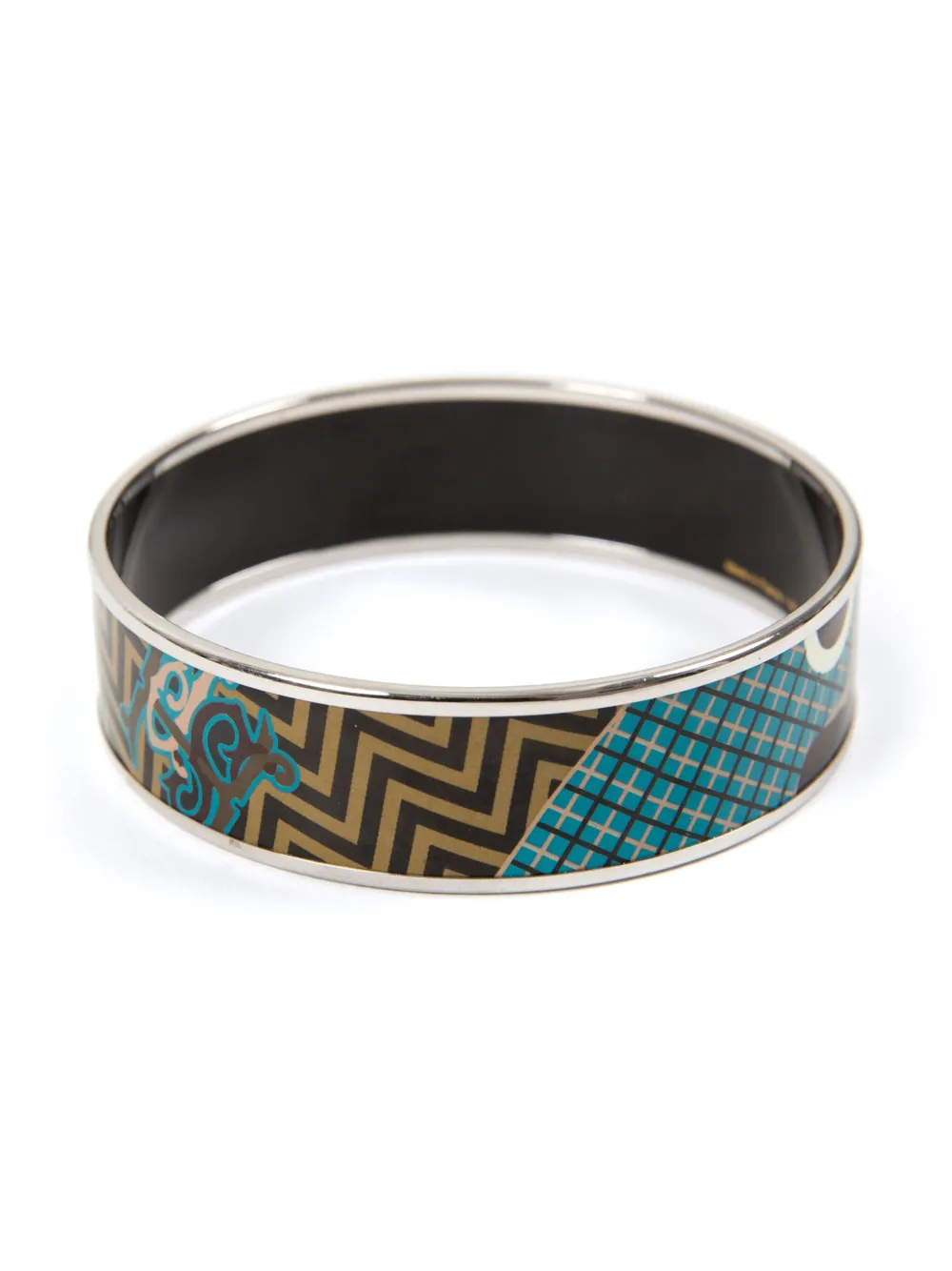 Pre-owned Hermes 2000s L'instruction Du Roy Bangle Bracelet In Silver