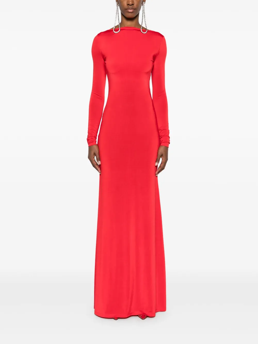 Atu Body Couture x Rue Ra maxi-dress met open rug - Rood