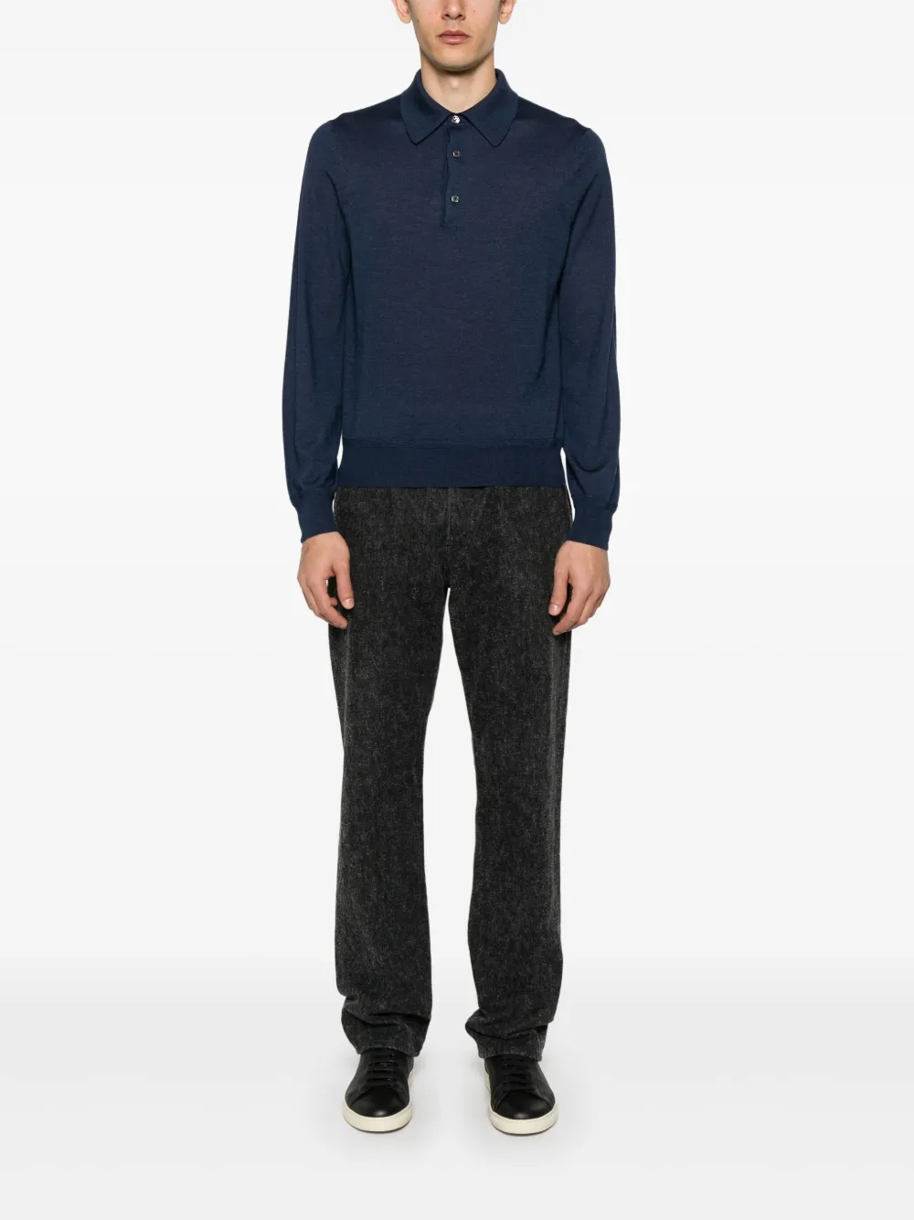 TOM FORD Gebreid poloshirt - Blauw