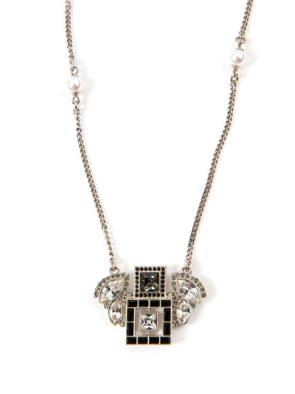 CHANEL Pre-Owned 2000s crystal-embellished necklace - Zilver