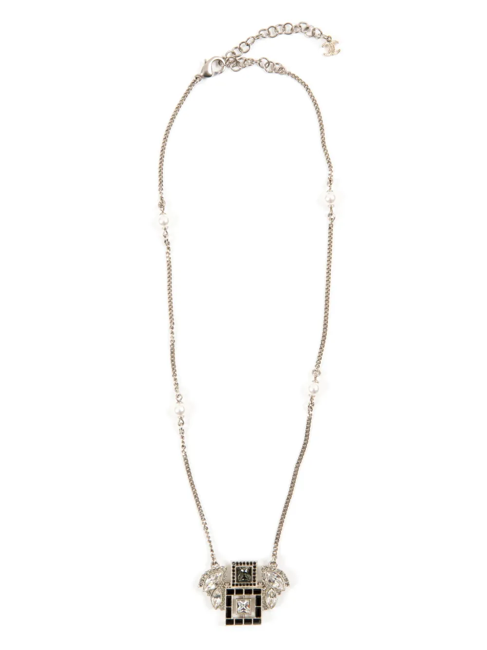 CHANEL Pre-Owned 2000s crystal-embellished necklace - Argento