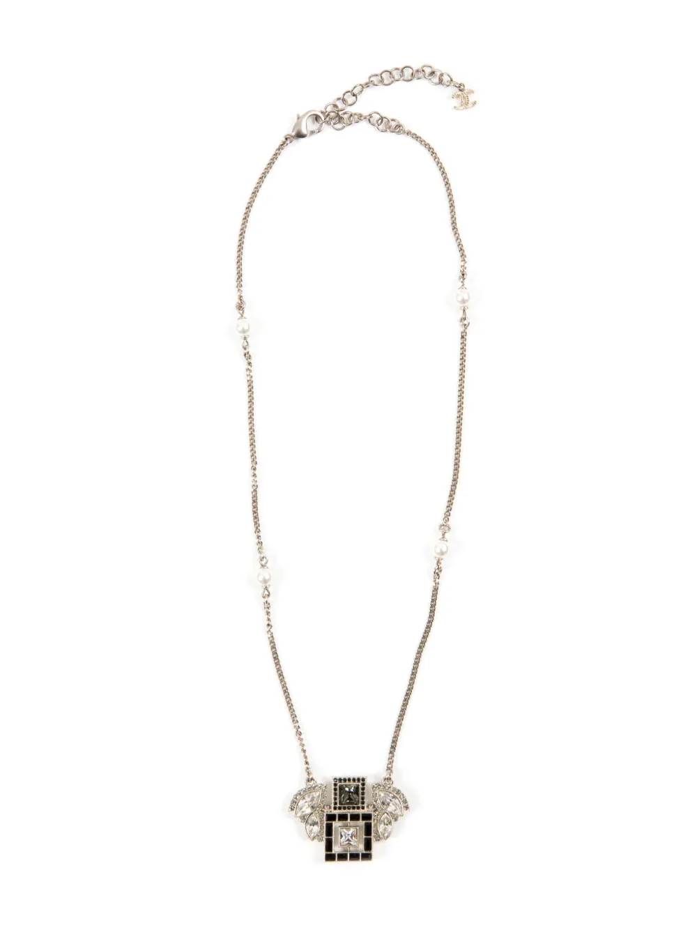 CHANEL Pre-Owned 2000s クリスタル ネックレス - シルバートーン CHANEL Pre-Owned 2000s クリスタル ネックレス - シルバートーン
