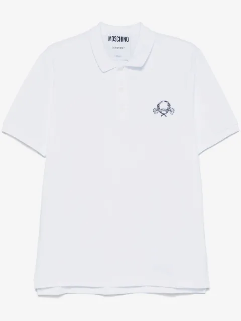 Moschino playera tipo polo con logo bordado