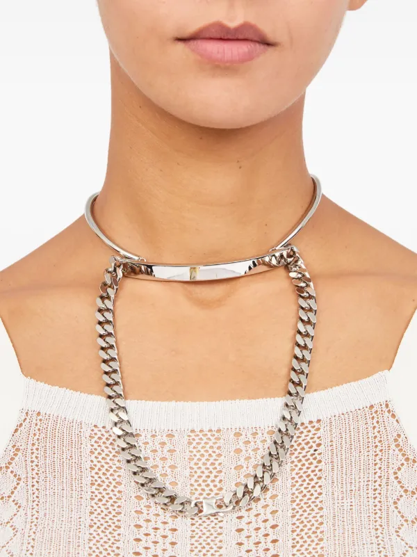 MM6 Maison Margiela Mixed Chain Necklace | Silver | FARFETCH