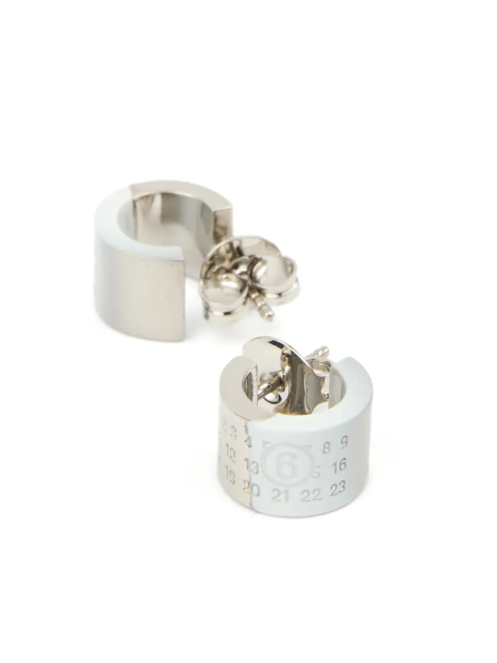 Mm6 Maison Margiela Minimal Logo 4mm Earrings Accessories In 银色