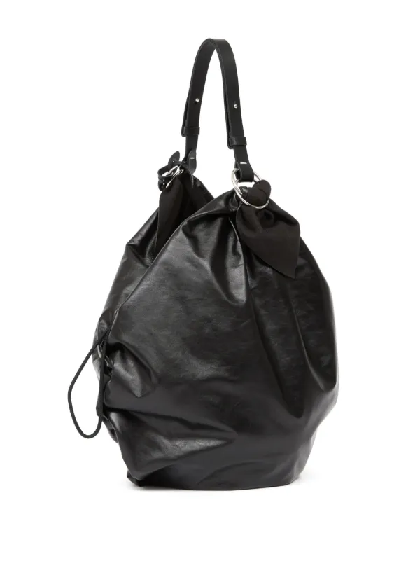 バッグ Maison Margiela cow hide leather totebag Maison Margiela Black Leather Tote Bag, $1,290 | SSENSE
