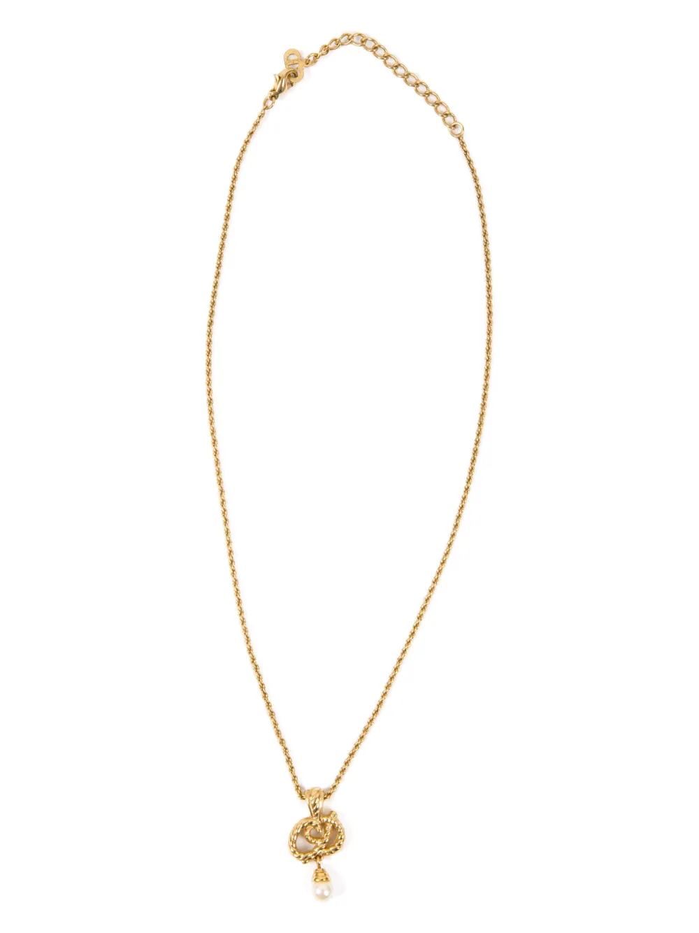 Christian Dior Pre-Owned 1990s CD knot-pendant necklace - Oro