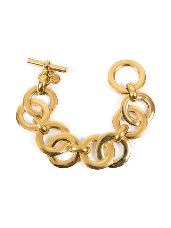 Celine Pre-Owned 1990s logo-engraved Chain Bracelet | Gold | FARFETCH