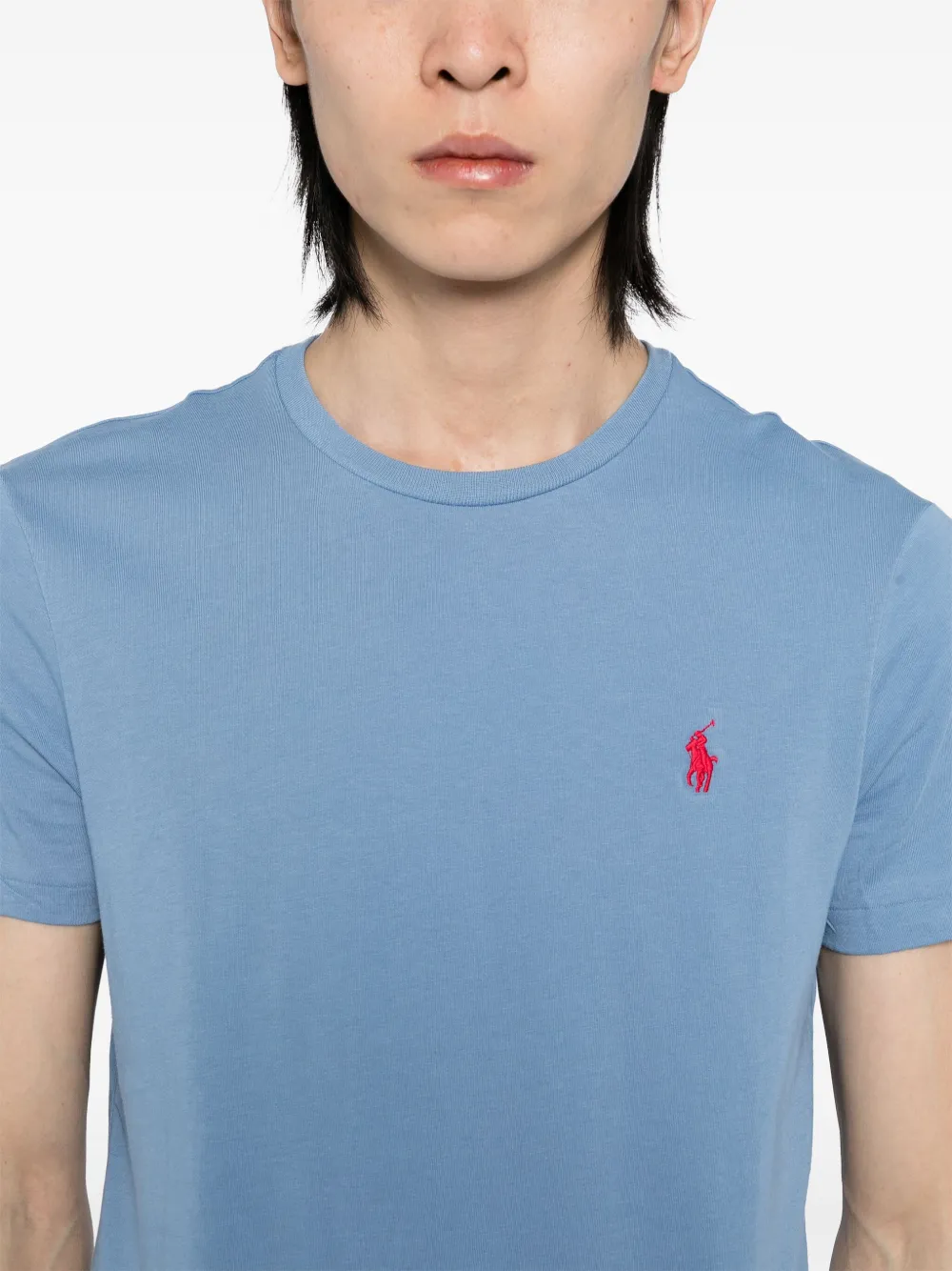 Polo Ralph Lauren Logo-embroidered T-shirt In Blue