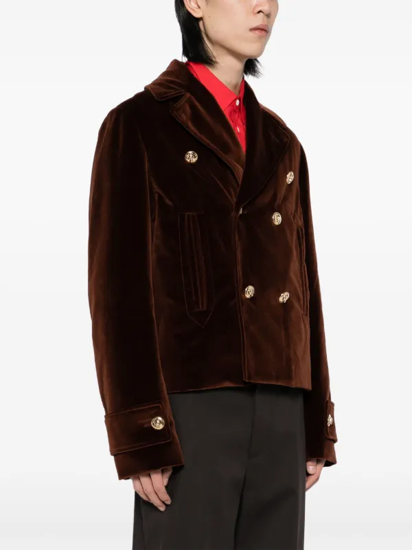 【送料&関税込】Alexander McQueen Double-breasted Jacket Men's Double-breasted Tailored Jacket in Black | Alexander