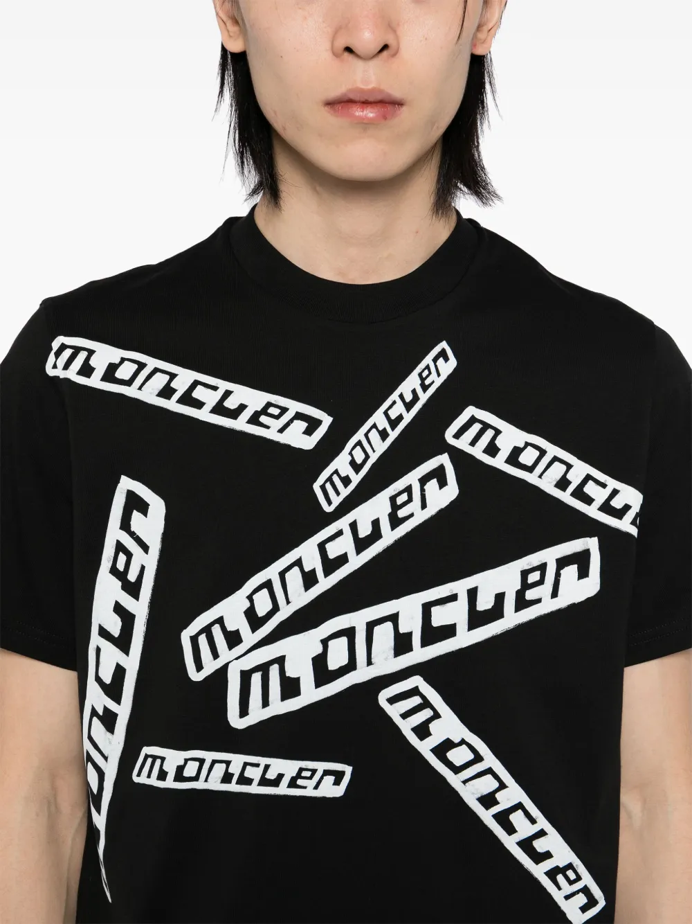 Moncler T-shirt met grafische print Zwart