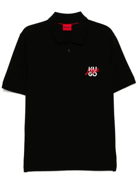 HUGO logo-print polo shirt