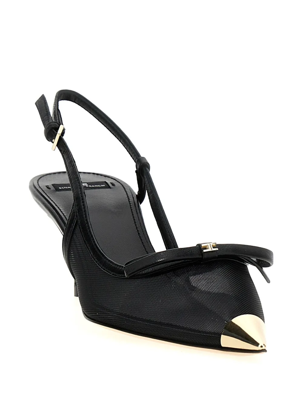 Elisabetta Franchi mesh slingback pumps Black