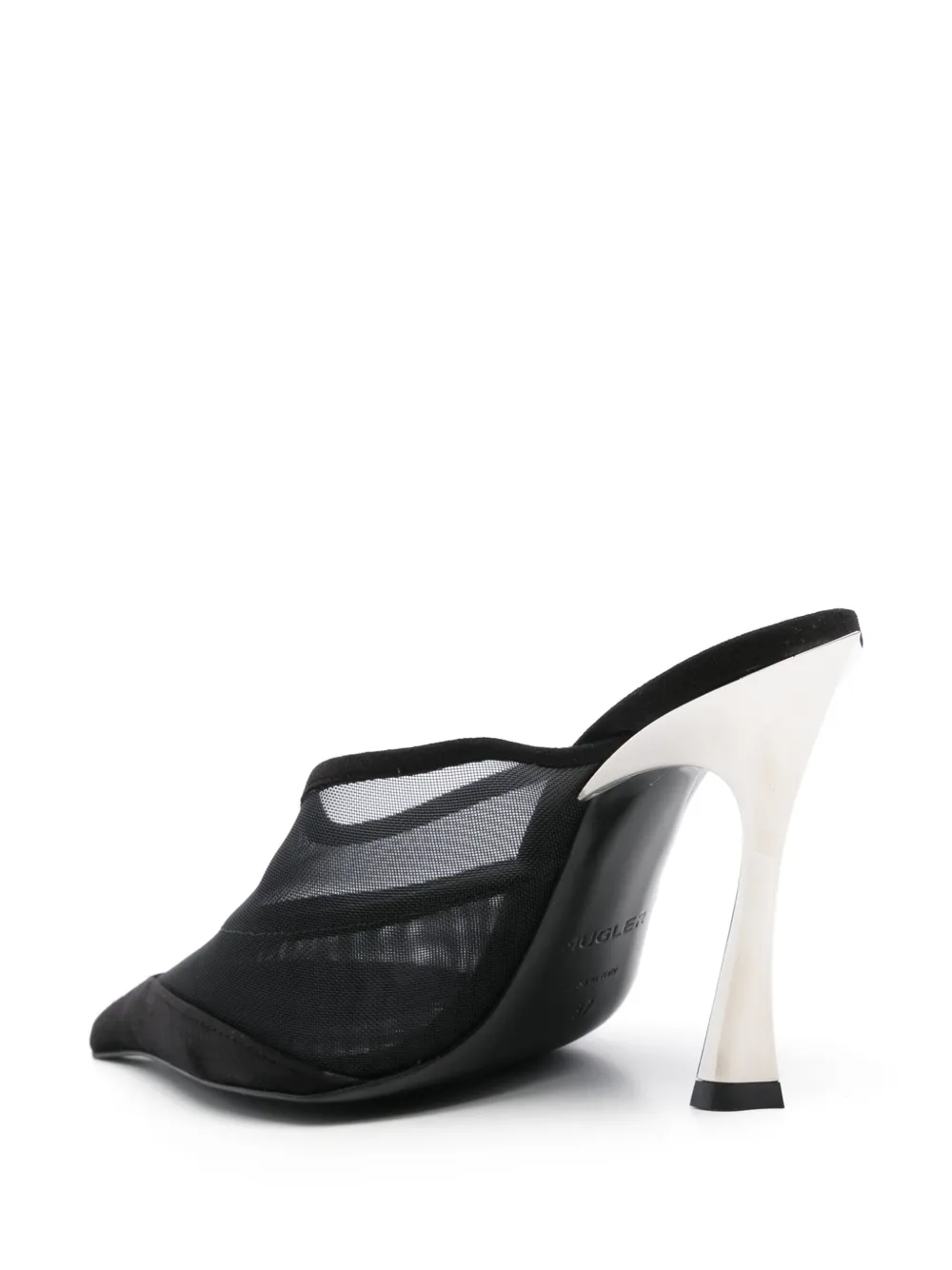 Mugler 95mm mesh mules Black