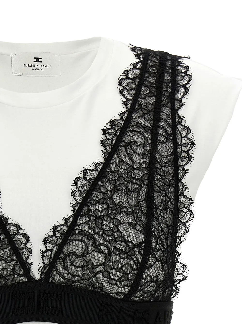 Elisabetta Franchi T-shirt met bralette Wit
