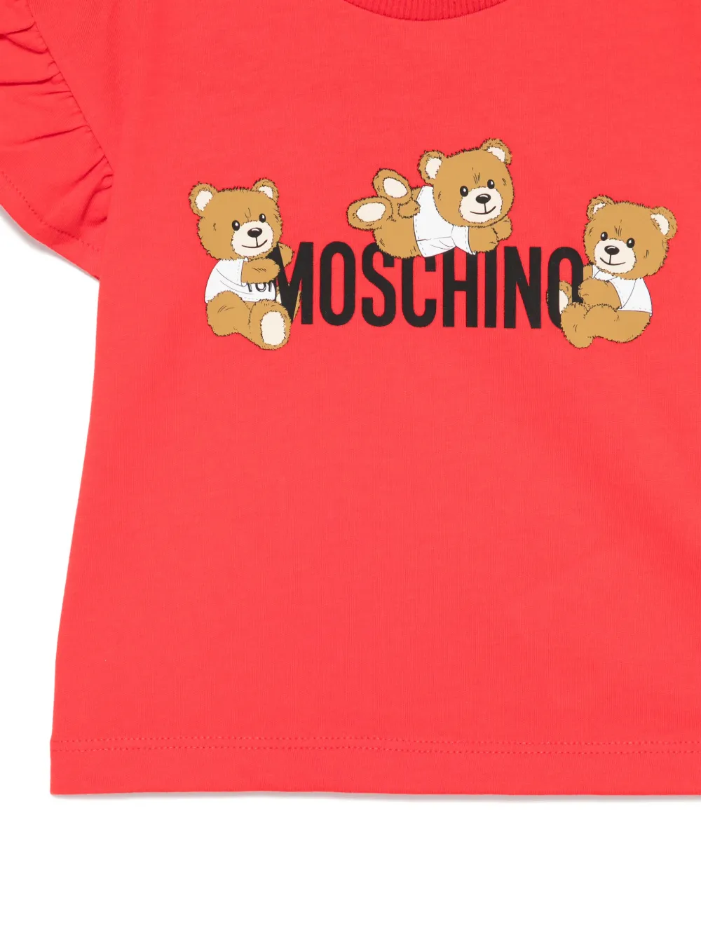 Moschino Kids T-shirt met logoprint Rood