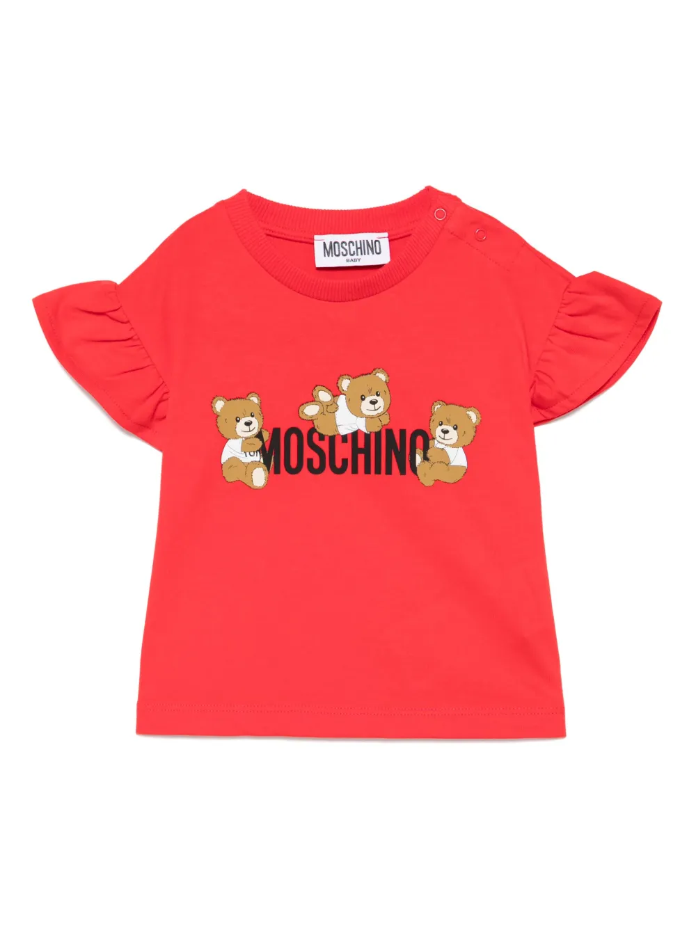 Moschino Kids T-shirt met logoprint Rood