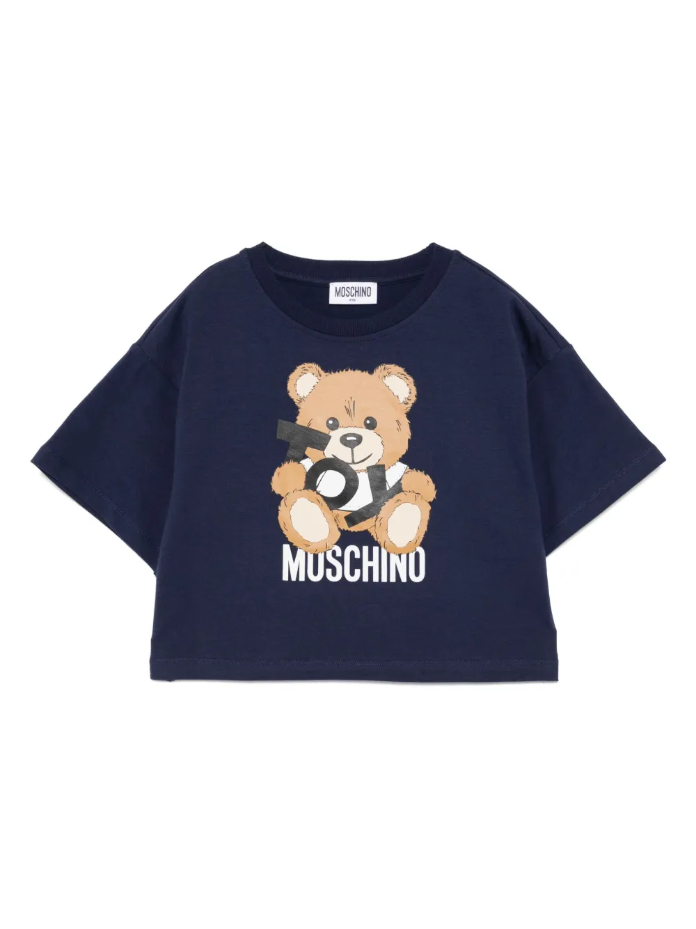 Moschino Kids T-shirt met logoprint Blauw