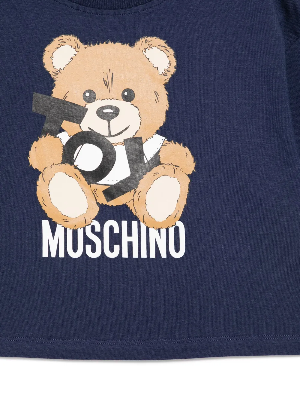 Moschino Kids T-shirt met logoprint Blauw