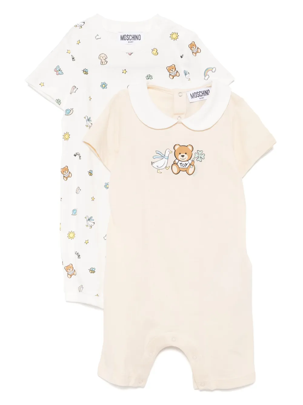 Moschino Babies' Graphic-print Rompers (set Of 2)
