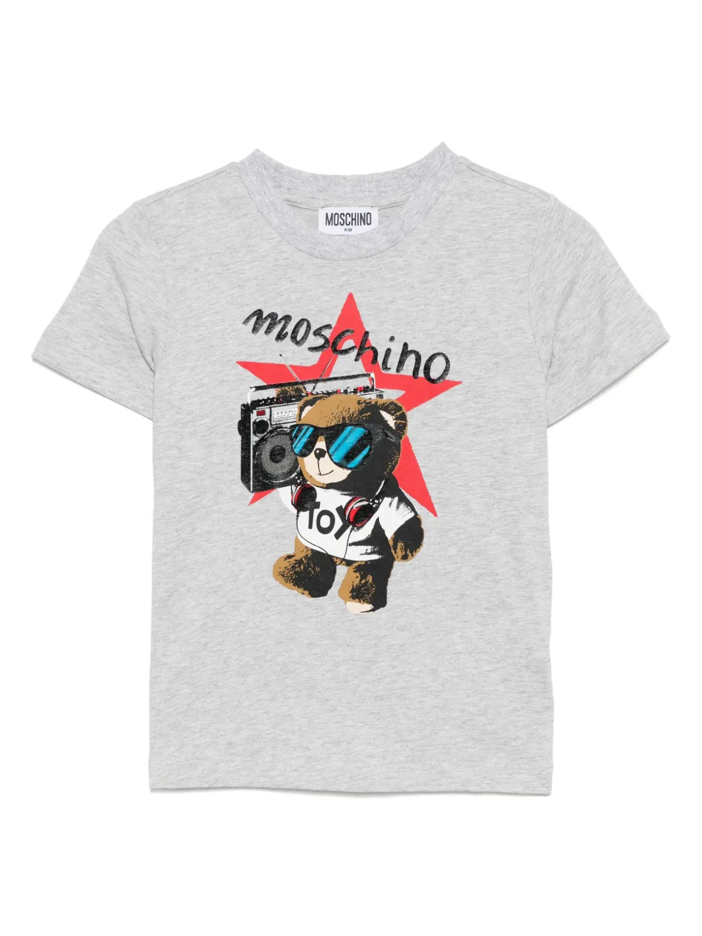 Moschino Kids T-shirt met grafische print Grijs
