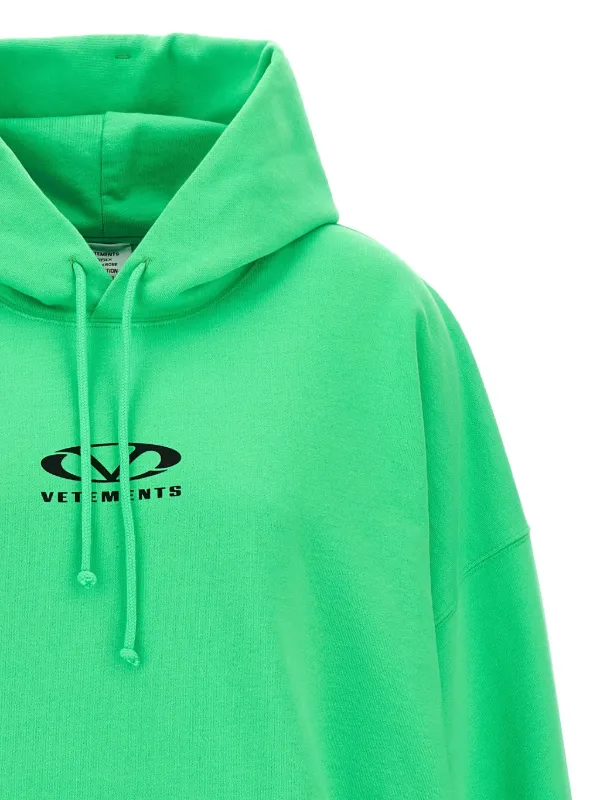 VETEMENTS logo-print Hoodie | Green | FARFETCH