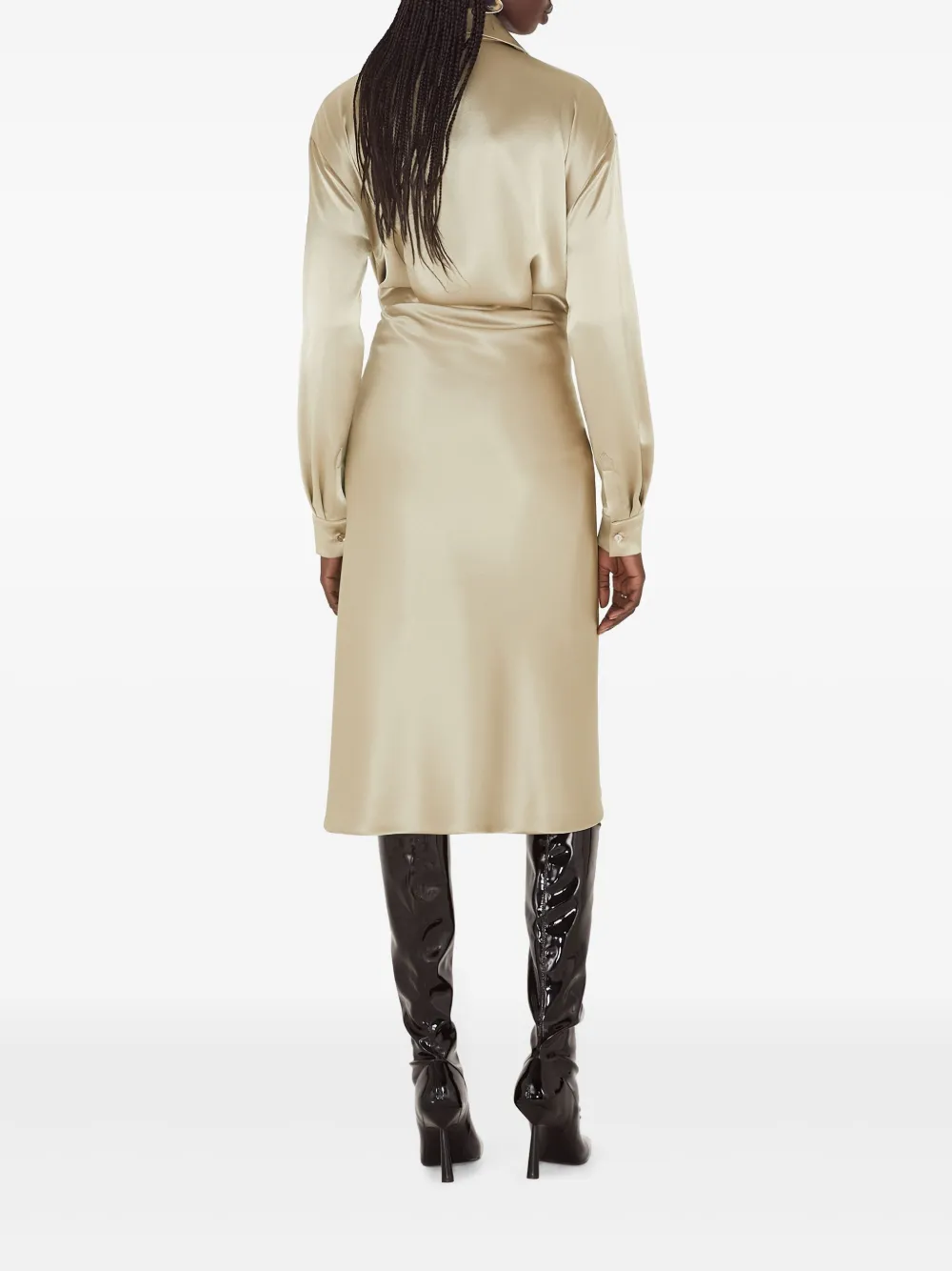 Galvan Satijnen jurk Beige