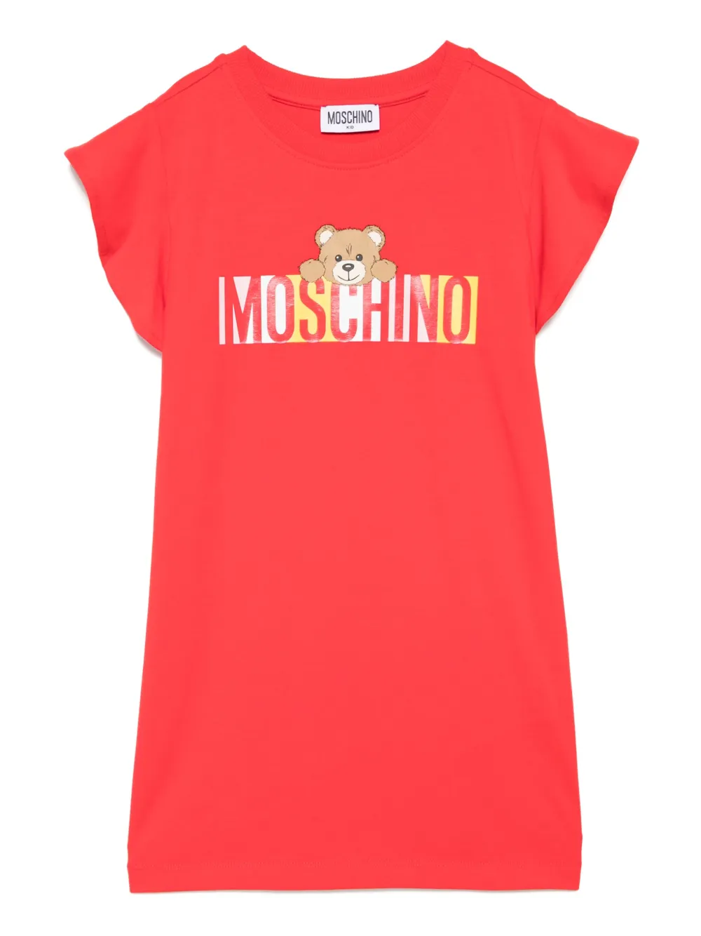 Moschino Kids Jurk met logoprint Rood