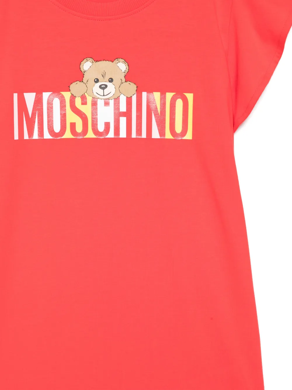 Moschino Kids Jurk met logoprint Rood