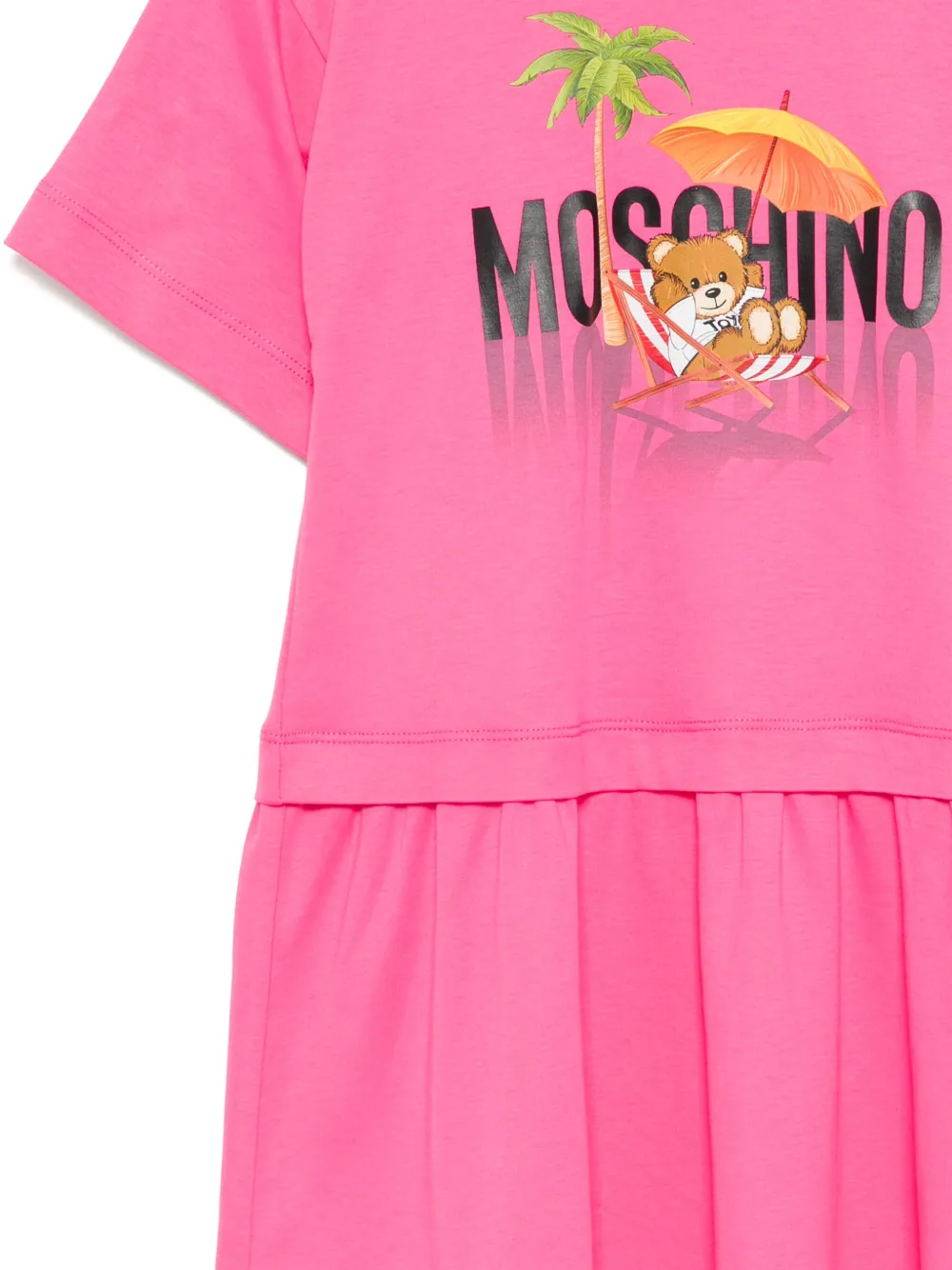 Moschino Kids Jurk met logoprint Roze