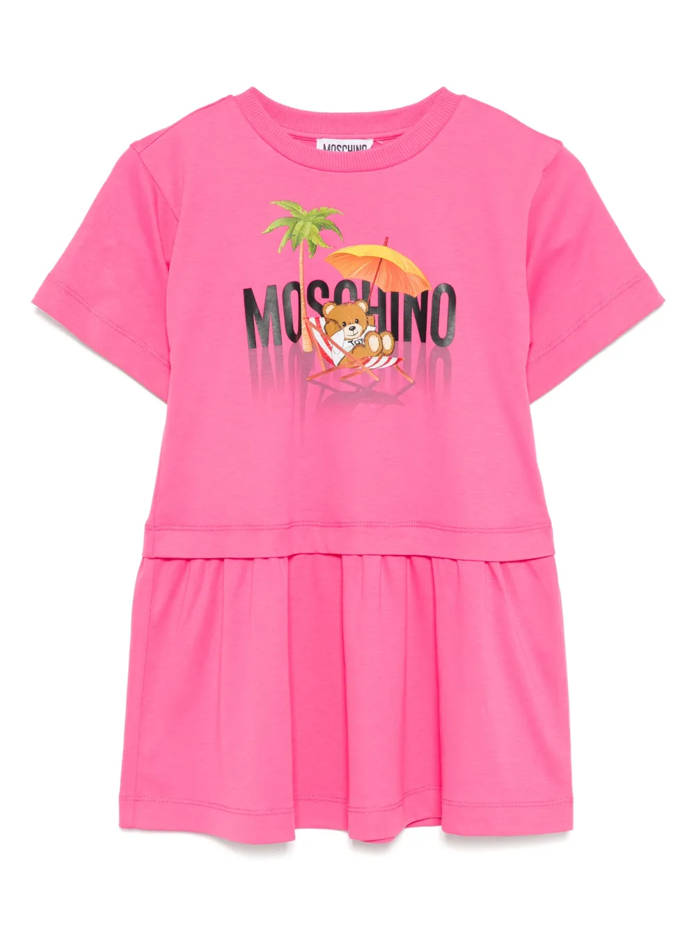 Moschino Kids Jurk met logoprint Roze