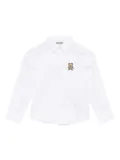 Moschino Kids logo-patch shirt - White