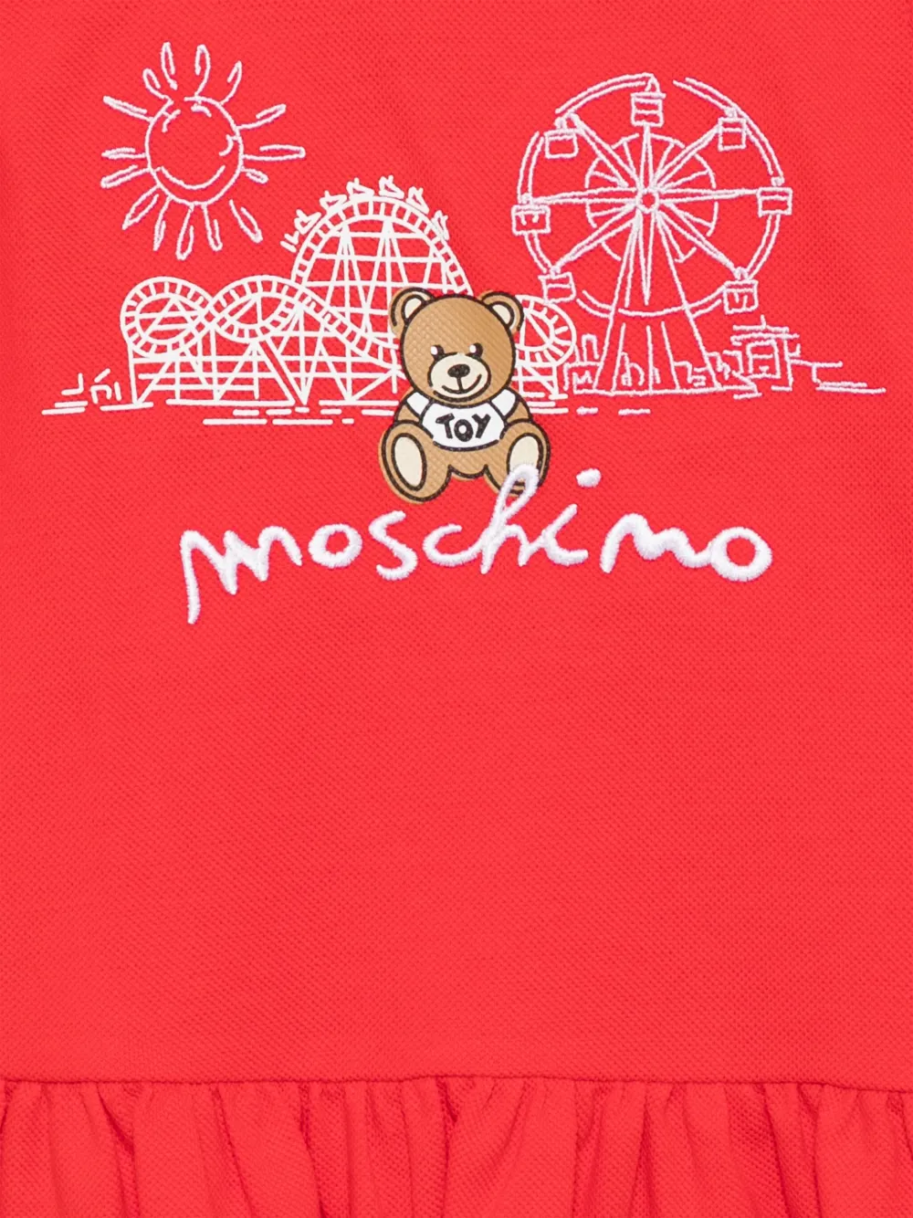 Moschino Kids Jurk met print - Rood