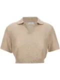 Brunello Cucinelli sequin-embellished polo shirt - Neutrals