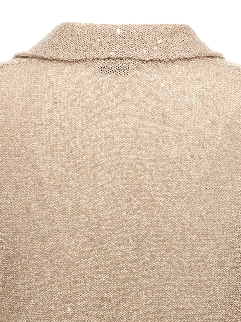 Brunello Cucinelli Poloshirt met pailletten Beige