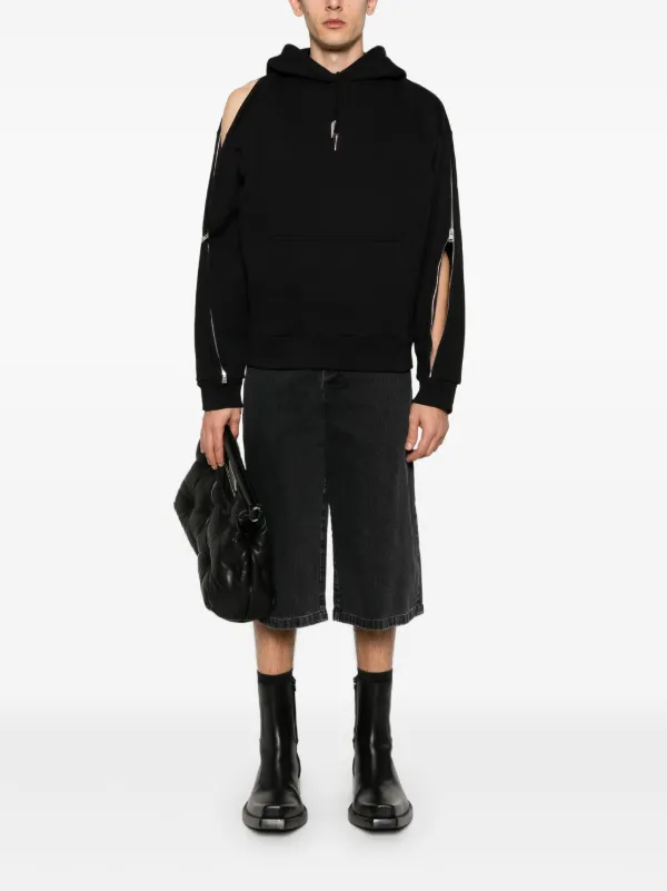 【関税込み】Mugler ブラック Zipped Sleeves フーディ Black Zipped Sleeves Hoodie by Mugler on Sale